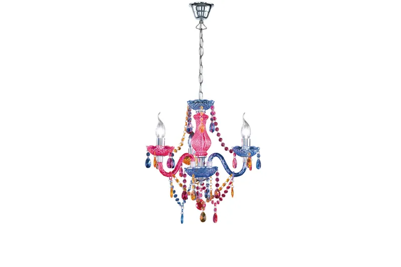 Luster Ljuskrona 3L  E14 flerfärgad, Flerfärgad