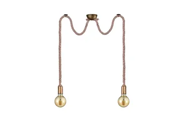 Rope Taklampa 2L  E27 antikmässing, Antik mässing