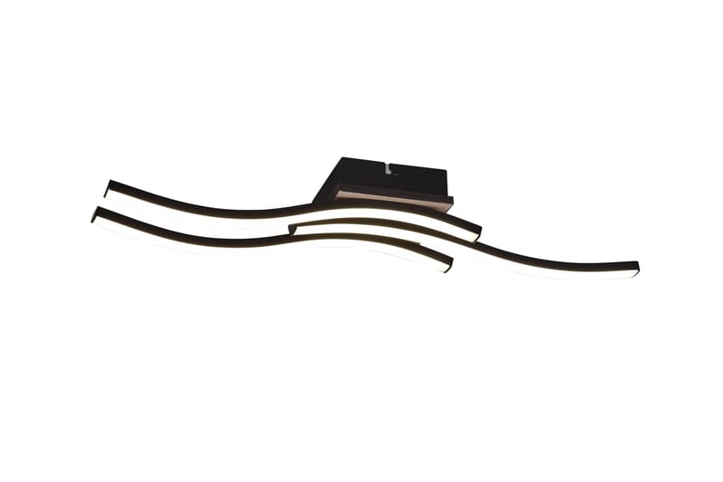 Route LED Taklampa 3L mattsvart/ trä, Matt svart/Trä