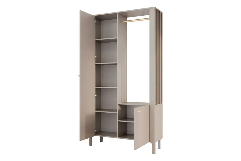 Aggarwal Garderob med Spegel 105x197 cm - Beige - Products - Förvaring - Garderober & garderobssystem