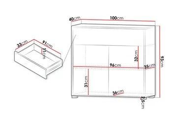 Agawal Byrå 100 cm - Vit - Products - Förvaring - Förvaringsmöbler - Byrå - Hallbyrå
