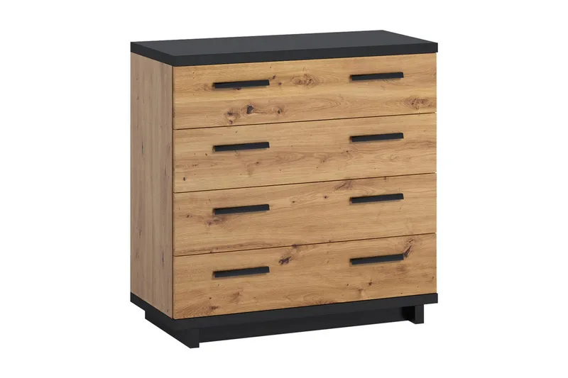 Ines Byrå 40x90 cm - Ek/Svart - Products - Förvaring - Förvaringsmöbler - Byrå - Hallbyrå