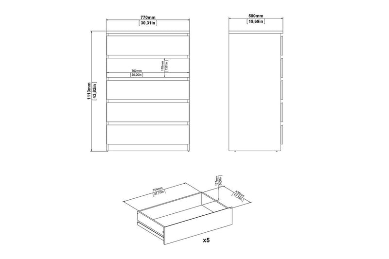 Salomns Byrå 77 cm - Vit - Products - Förvaring - Förvaringsmöbler - Byrå - Hallbyrå