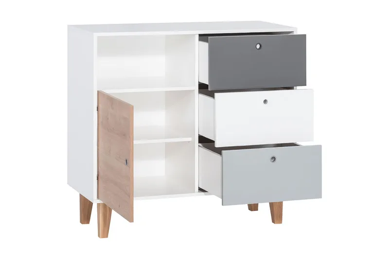 Concept Byrå Vit/Grå/Rosa - VOX - Products - Förvaring - Förvaringsmöbler - Byrå