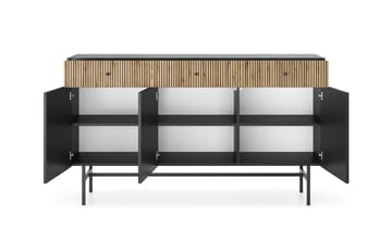 Francisca Byrå 155 cm - Svart/Ek - Products - Förvaring - Förvaringsmöbler - Byrå