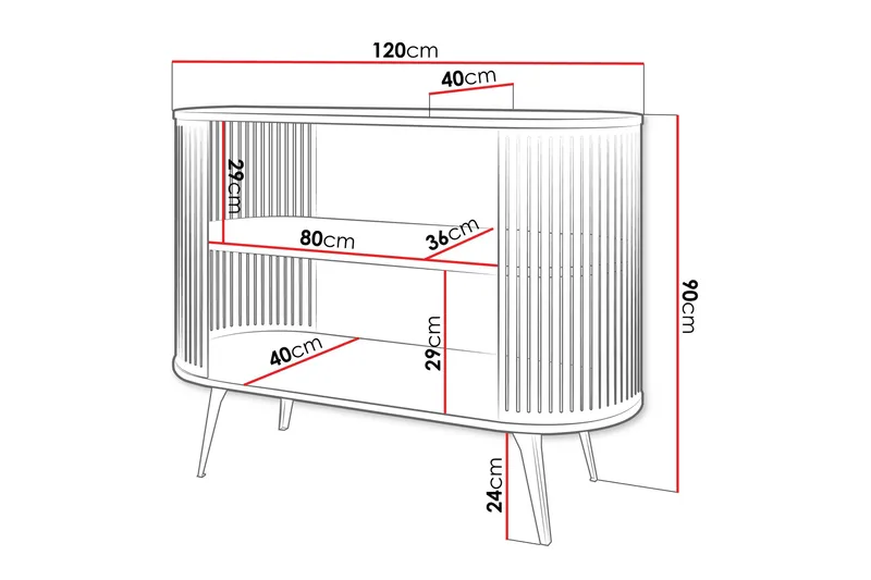 Galia Skänk 120x40 cm - Svart/Brun - Products - Förvaring - Förvaringsmöbler - Sideboard & skänk
