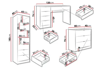 Gudelia Möbelset För Vardagsrum - Vit - Products - Förvaring - Förvaringsmöbler - Möbelset för vardagsrum