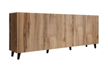 Juniskär Skänk med Förvaring trä 40x82x200 cm - Svart / Ek / Ribbad - Products - Förvaring - Förvaringsmöbler - Byrå