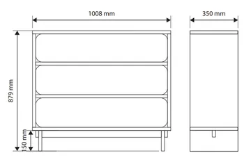 Marinport Byrå 101 cm - Beige - Products - Förvaring - Förvaringsmöbler - Byrå