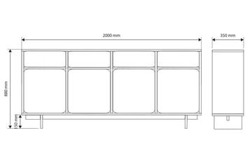 Marinport Byrå 200 cm - Beige - Products - Förvaring - Förvaringsmöbler - Byrå