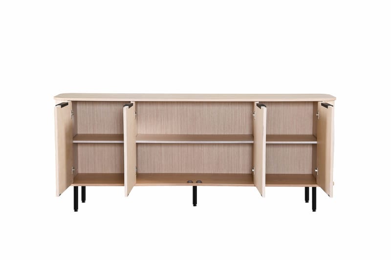 Kopparbo Ribbad Sideboard med Förvaring - Vitlaserad / Ljus Ek / Trä - Products - Förvaring - Förvaringsmöbler - Sideboard & skänk