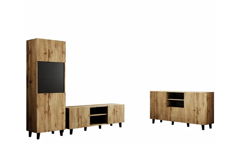 Strontian Möbelset För Vardagsrum Scandinavian Choice Black