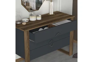 Tera Home Byrå + Spegel - Valnöt/Mörkgrå - Products - Förvaring - Förvaringsmöbler - Byrå