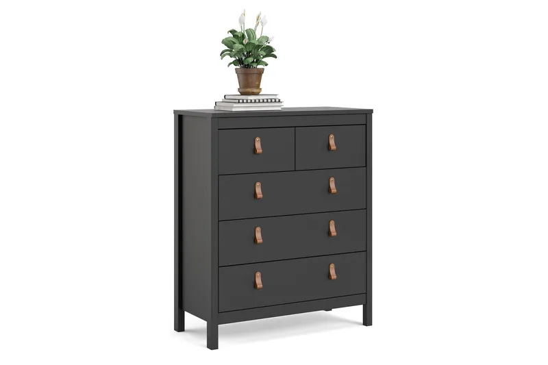 Vallvidera Byrå 5 Lådor 38x82 cm - Svart/Natur - Products - Förvaring - Förvaringsmöbler - Byrå