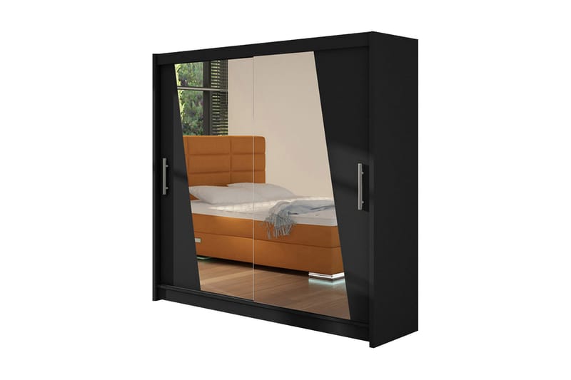 Garderob Prag LED-belysning, Svart