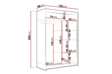 Estella Garderob 120x200 cm - Beige - Products - Förvaring - Garderober & garderobssystem - Garderobsskåp