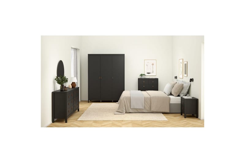 Vallvidera Garderob 150x199 cm - Svart - Products - Förvaring - Garderober & garderobssystem - Garderobsskåp