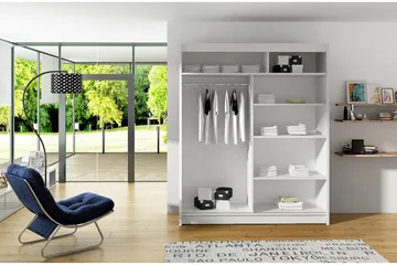 Westa Garderob 150x58x200 cm - Vit - Products - Förvaring - Garderober & garderobssystem - Garderobsskåp