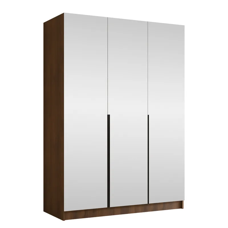 Herrljunga Garderob med Spegel 150x215 cm, Svart/Spegel