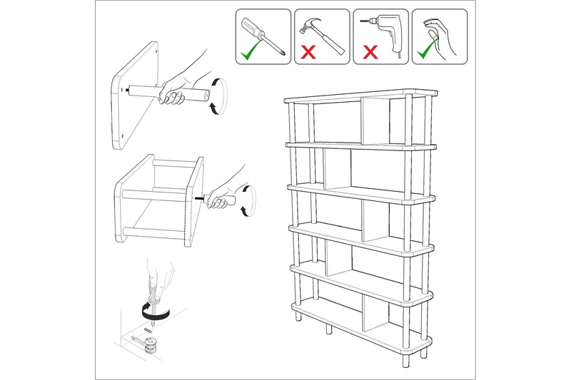 Andifli Bokhylla 120x168,5 cm - Brun - Products - Förvaring - Hylla - Bokhylla