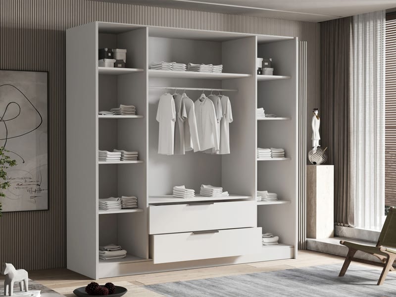 Kelros Garderob med Spegel 200x216 cm - Svart - Products - Förvaring - Garderober & garderobssystem