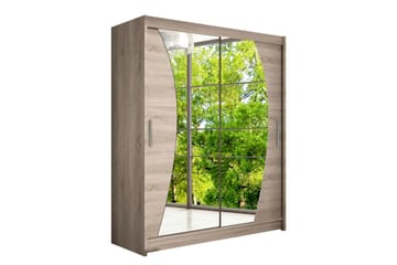 Leila Garderob 150 cm Skjutdörrar Böjd Spegel - Ek/Tryffel/Spegel - Products - Förvaring - Garderober & garderobssystem