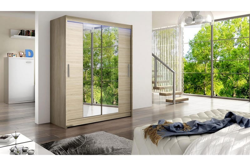 Leila Garderob med Spegel 150x200 cm - Beige - Products - Förvaring - Garderober & garderobssystem