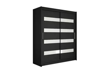 Leila Garderob Smal Skjutdörrar Smal Delad Spegel - Svart - Products - Förvaring - Garderober & garderobssystem