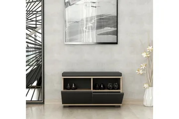 Drago Skoskåp 80 cm - Valnöt/Svart - Products - Förvaring - Skåp - Förvaringsskåp