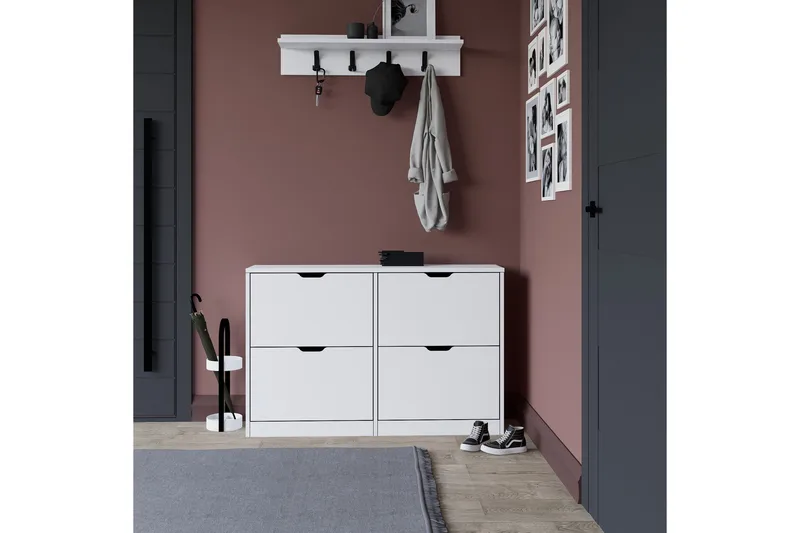 Durusu Skoskåp 120,5 cm - Mattvit - Products - Förvaring - Skåp - Förvaringsskåp