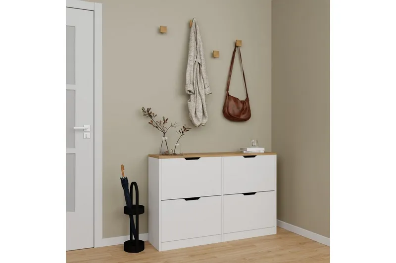 Durusu Skoskåp 120 cm, Matt Vit