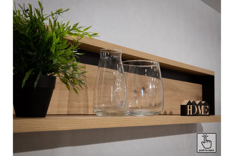 Quant Vitrinskåp 41 cm djup 76 cm bred 195 cm hög Trä - Ek/Svart - Products - Förvaring - Skåp - Vitrinskåp