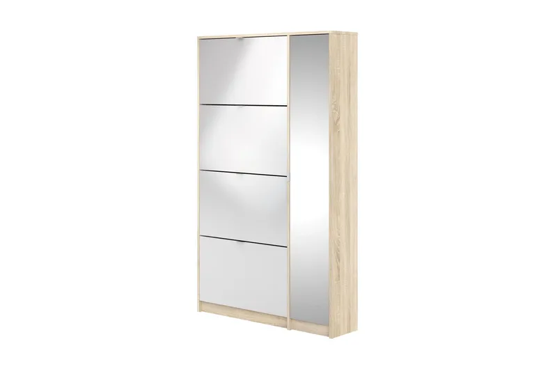 Shoey Skoskåp 4 Fack, Trä/natur/Vit