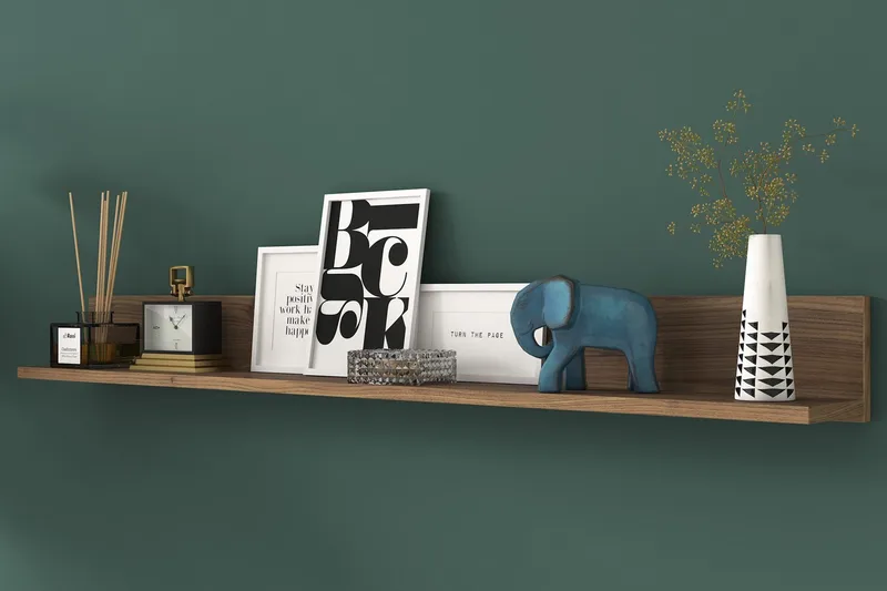 Coliandien Vägghylla 13x136 cm - Valnöt - Products - Förvaring - Småförvaring - Väggförvaring