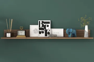 Coliandien Vägghylla 13x136 cm - Valnöt - Products - Förvaring - Småförvaring - Väggförvaring