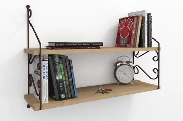 Decormet Vägghylla 2 Hyllor - Mörkbrun - Products - Förvaring - Småförvaring - Väggförvaring