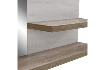 Talebi Vägghylla med Spegel 25x213 cm - Brun/Vit - Products - Förvaring - Småförvaring - Väggförvaring