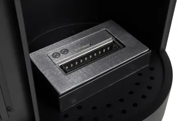 Corbo Fristående Rund Etanolkamin 112x45x45 cm i Glas och rostfritt stål - Svart - Products - Inredning - Kaminer - Kamin utan skorsten - Etanolkamin