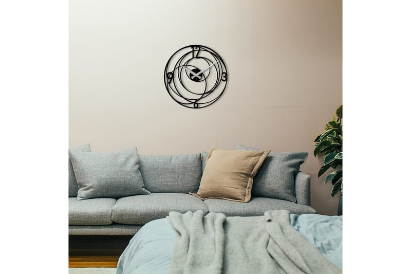 Achterdis Väggklocka Cirklar - Svart - Products - Inredning - Väggdekor - Väggklocka & väggur