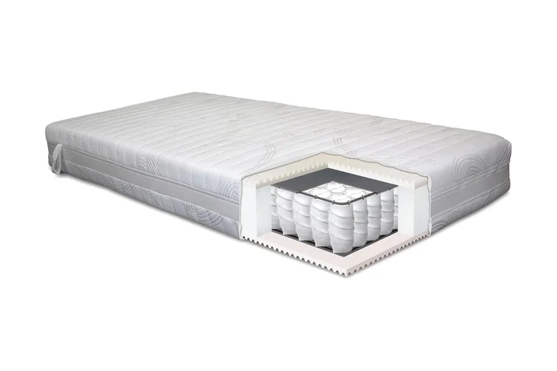 Lowell Resårmadrass 120x200 Fast, Vit