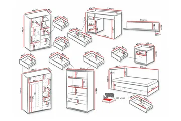 Rathmore Möbelset För Barnrum - Svart - Products - Möbler - Barnmöbler - Barnmöbelset