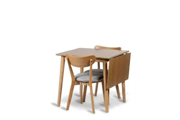 Åland Förlängningsbar Matgrupp 80-120 cm med 2 Åland Stolar - Brun/Natur - Products - Möbler - Bord & matgrupp - Matgrupp