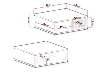 Aldbrough Soffbord 90 cm med Förvaring Hylla + Låda - Trä/Svart - Products - Möbler - Bord & matgrupp - Soffbord