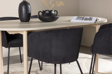 Andy Matgrupp 180 cm Oval med 4 Berit stolar - Whitewash/Svart - Products - Möbler - Bord & matgrupp - Matgrupp