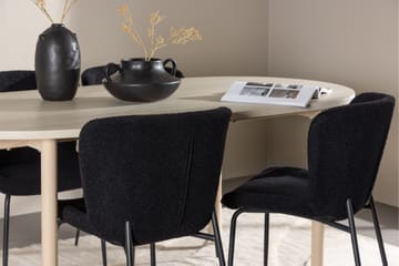 Andy Matgrupp 180 cm Oval med 4 Modesto stolar - Whitewash/Svart - Products - Möbler - Bord & matgrupp - Matgrupp