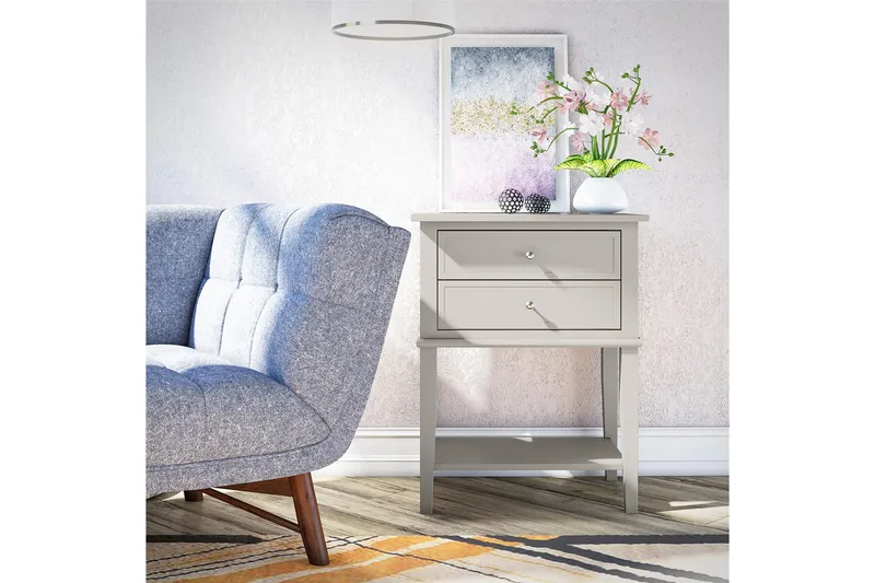 Franklin Sidobord 56x39 cm Beige - Queer Eye - Products - Möbler - Bord & matgrupp - Avlastningsbord & sidobord - Brickbord & småbord