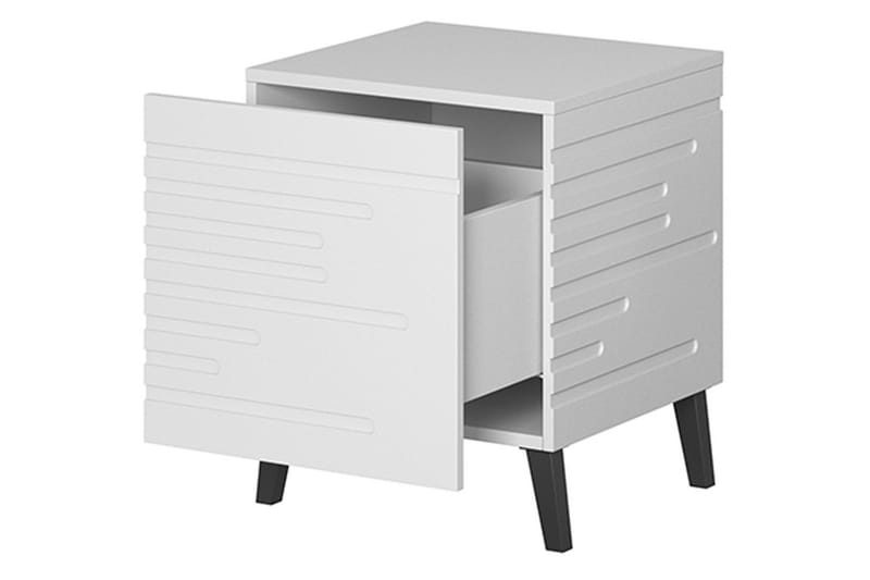 Novaj Sängbord 44 cm - Matt Vit/Svart - Products - Möbler - Bord & matgrupp - Avlastningsbord & sidobord - Sängbord & nattduksbord