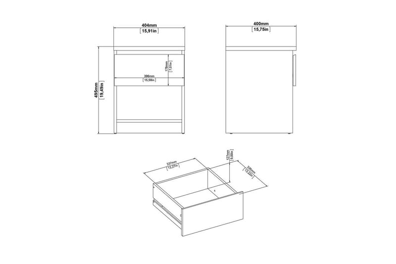 Salomns Sängbord 40,4 cm - Svart - Products - Möbler - Bord & matgrupp - Avlastningsbord & sidobord - Sängbord & nattduksbord