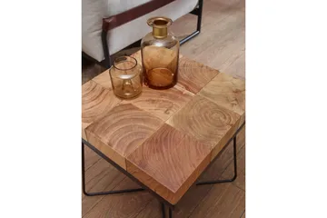 Sido bord Wohnling Massivt trä Blockstil Pulverlackerad metallram Industriell - Products - Möbler - Bord & matgrupp - Avlastningsbord & sidobord - Brickbord & småbord