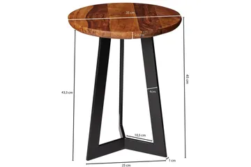 Sido bord Wohnling massivt trä svart metallram rund 35 cm, industriell loftstil 45 cm - 45 cm - Products - Möbler - Bord & matgrupp - Avlastningsbord & sidobord - Brickbord & småbord